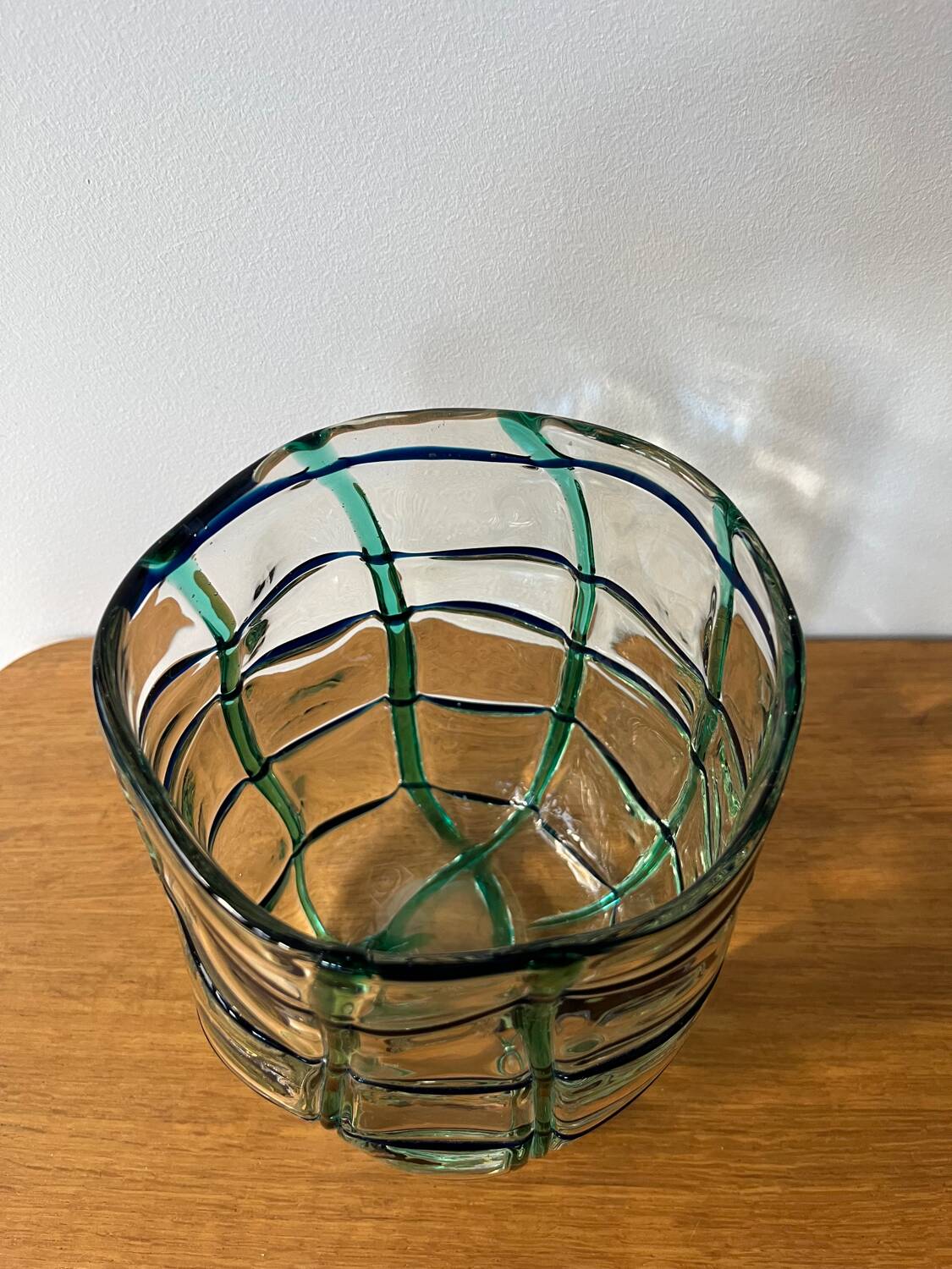 Hand-blown glass vase, "Striped"
