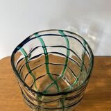 Hand-blown glass vase, "Striped"