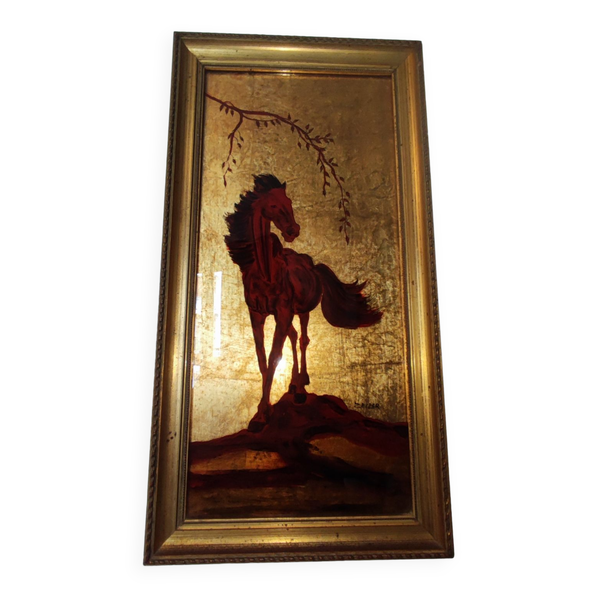 Gold leaf horse painting