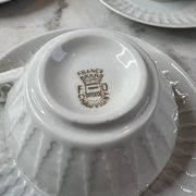Set of 6 porcelain cups and saucers F. Chauvigny
