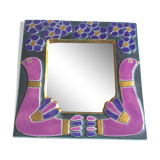 Enamelled ceramic mirror by François Lembo