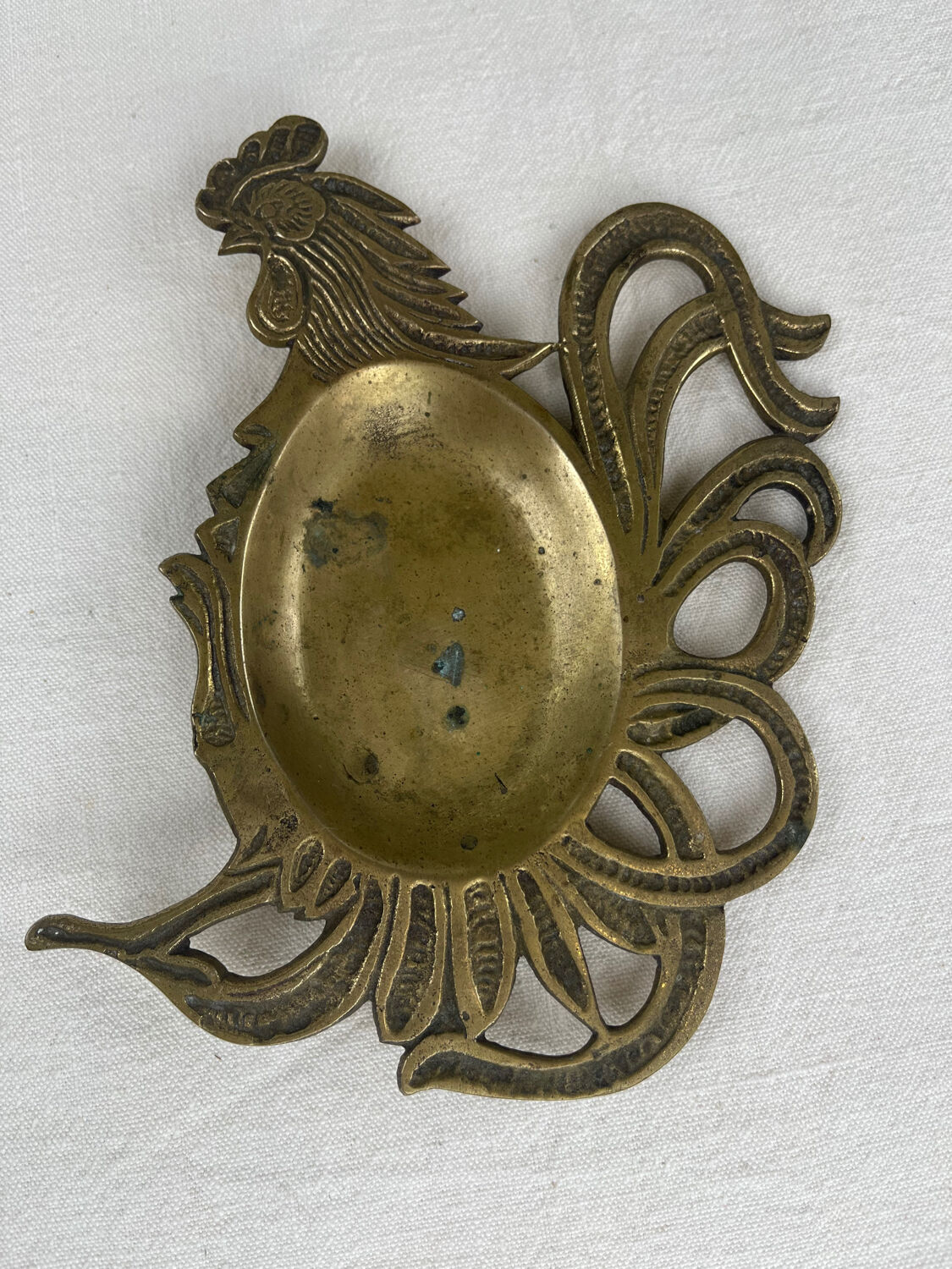Brass rooster catchall