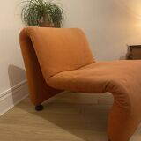 60s armchair in the style of Etienne Fermigier, orange
