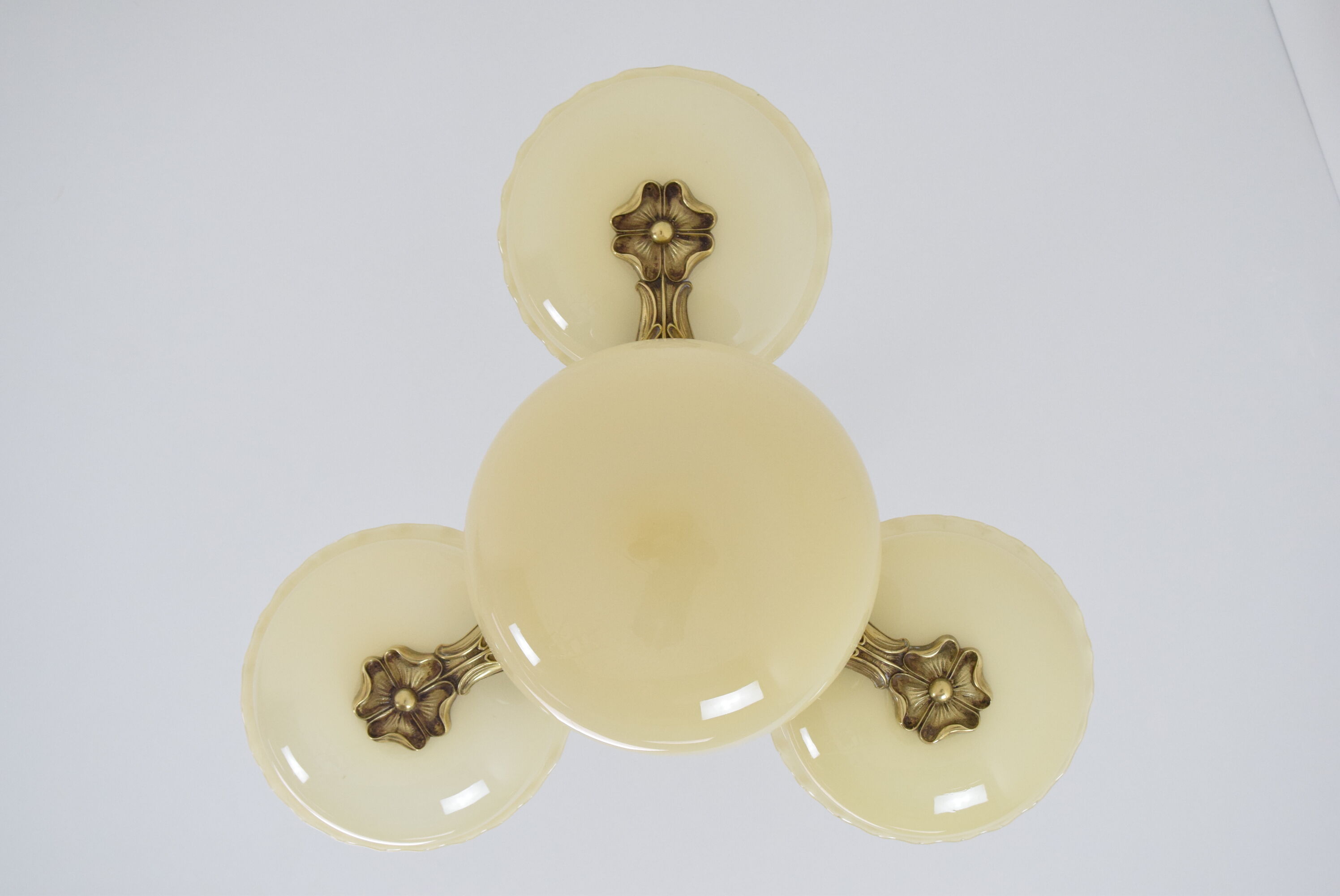 Art deco rare Brass Chandelier,1930's.