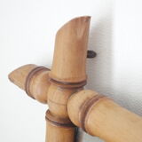 Vintage light bamboo mirror 107 x 79 cm