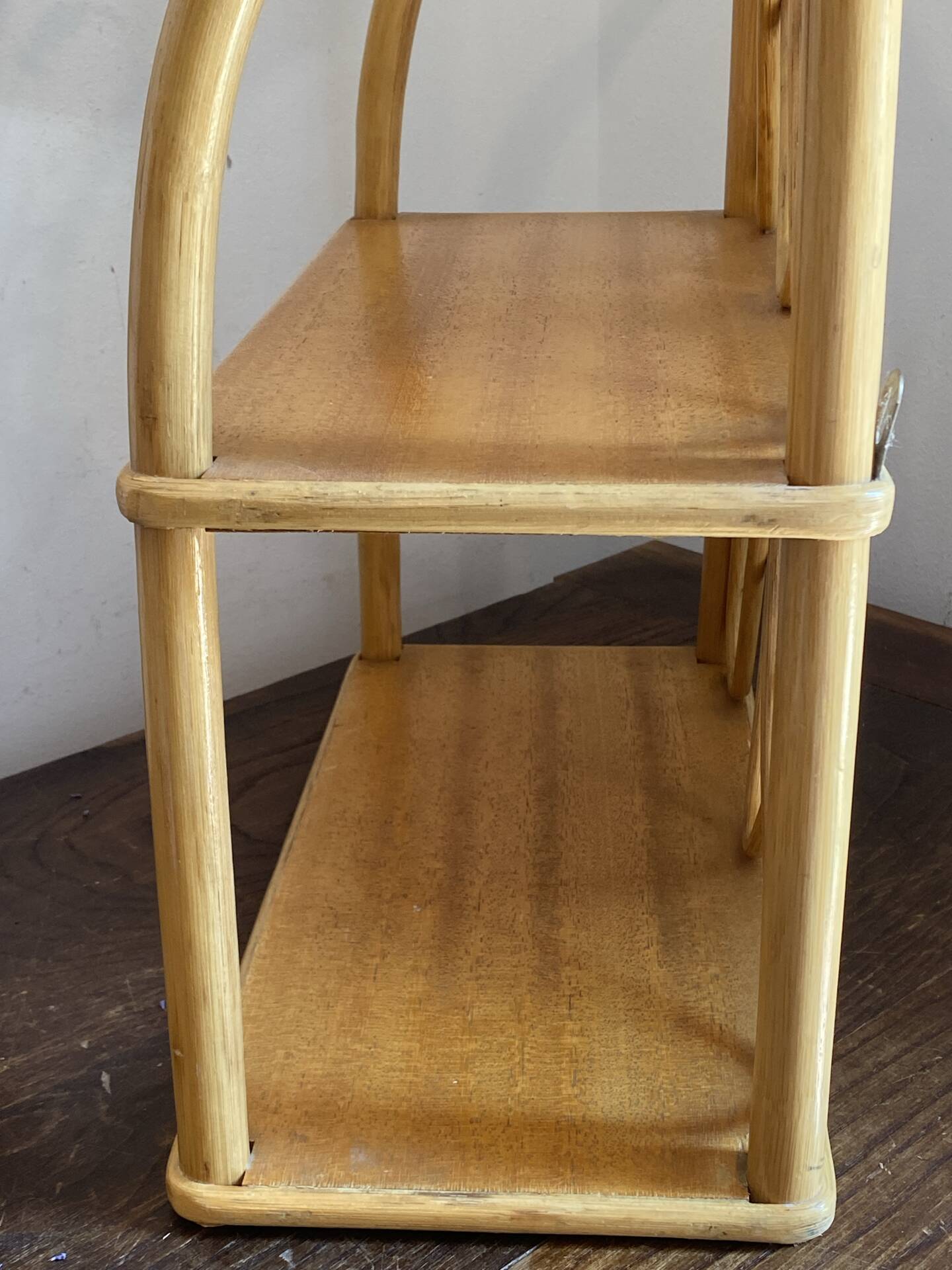 Rattan wall shelf