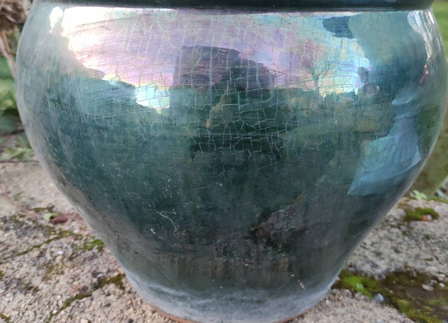 Exterior interior glazed terracotta pot cover