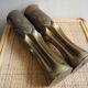 Pair of vases with engraved shell casings, WW1 trench art