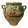 19th-century confit pot. Glazed green terracotta.
