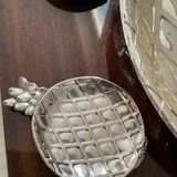 Pineapple cup series and 5 silver metal bowls