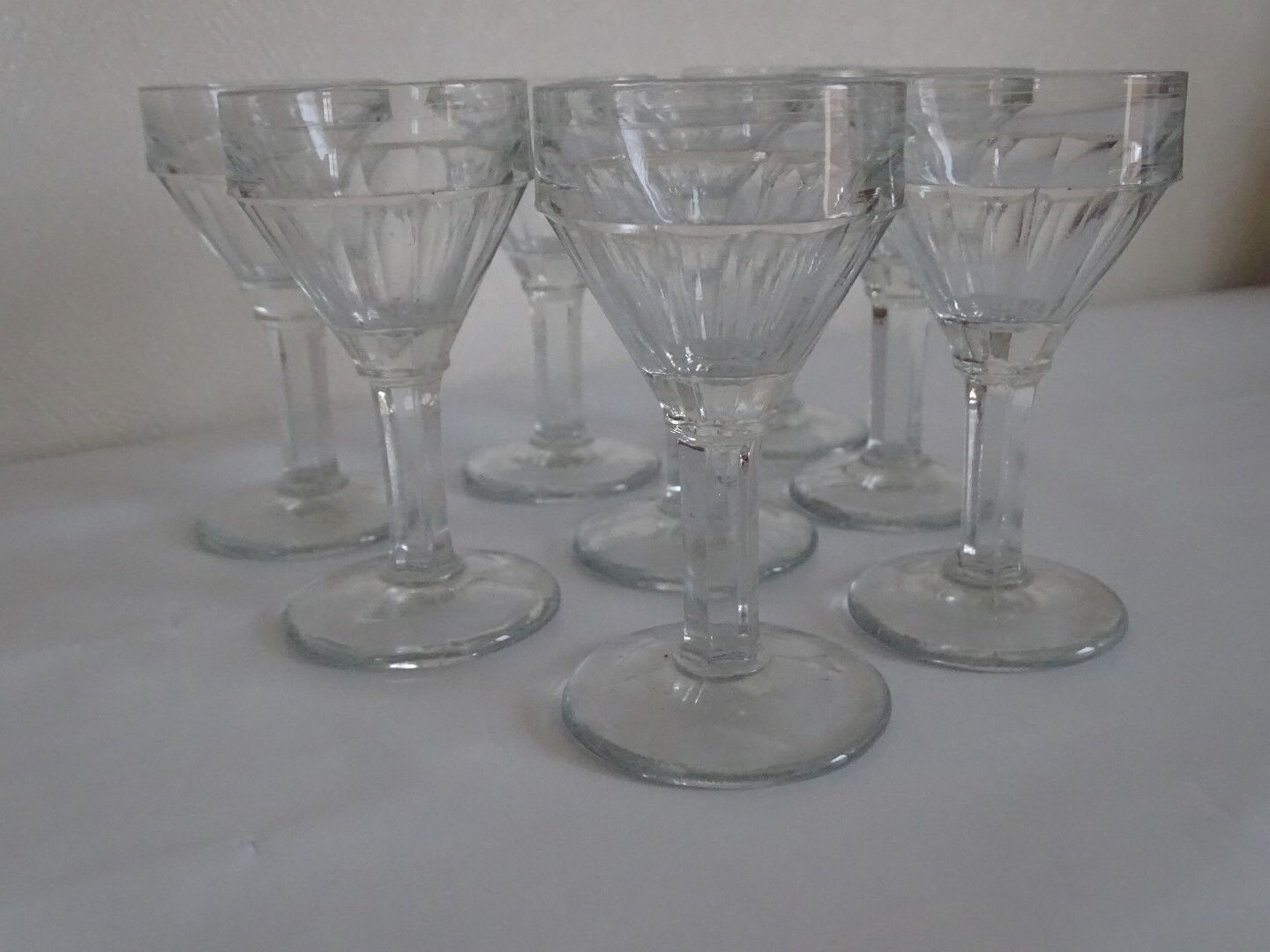 8 old liquor glasses