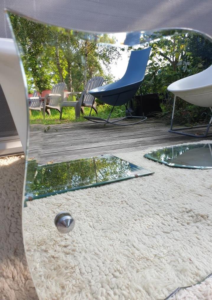 Mirror moustache Art Deco 1940 copper silver