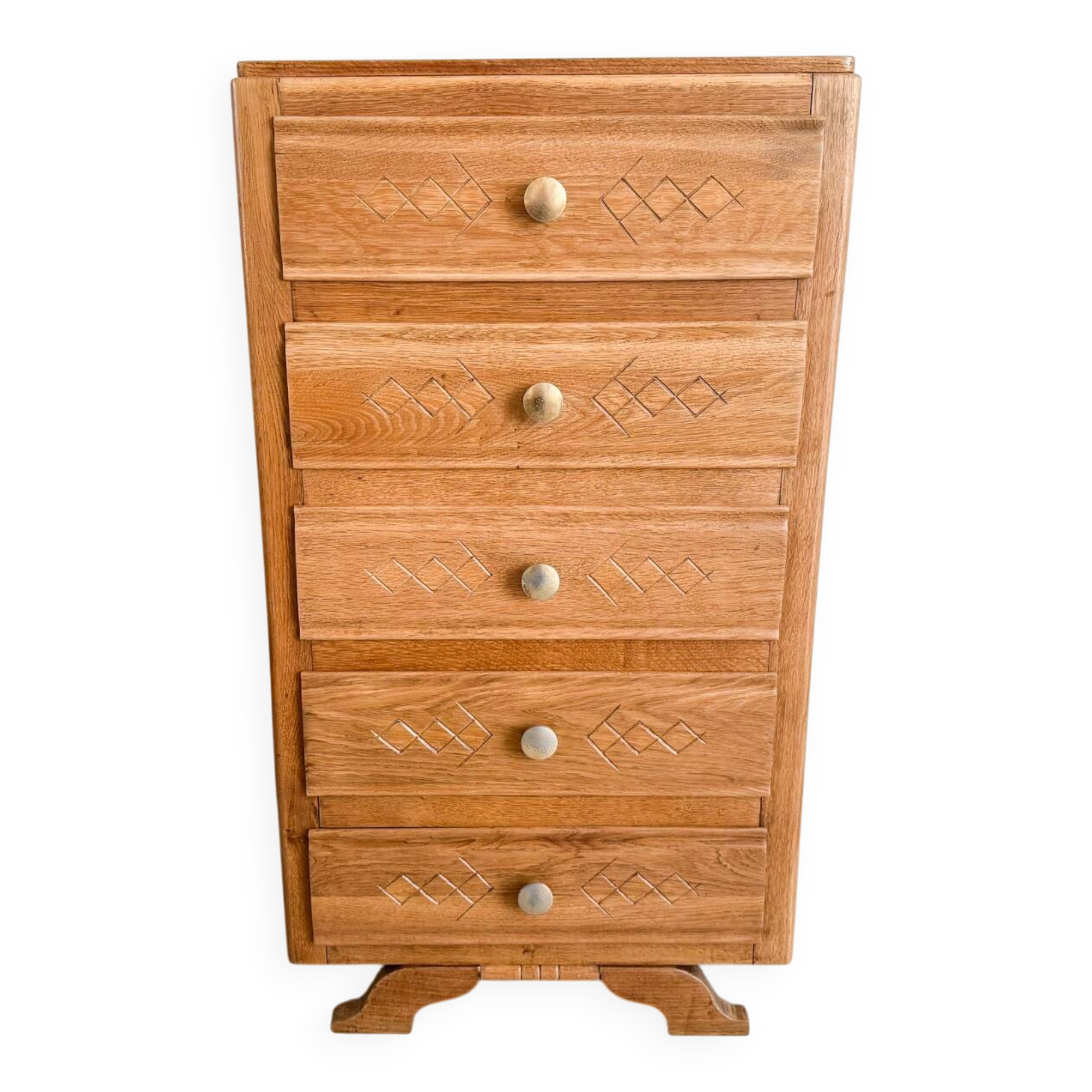 Oak chest of drawers with 5 drawers