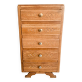 Oak chest of drawers with 5 drawers