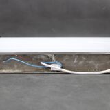 1930s Bauhaus tubular wall light, chrome & creamy glass, Czechoslovakia