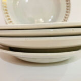 X5 Luneville earthenware soup plates with golden decoration