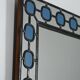 Miroir scandinave avec cadre en verre plombé bleu clair