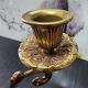 antique candlestick candelabra 2 lights gold metal vintage baroque 22 cm