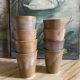 8 vintage stoneware glasses