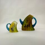 Kjell Engman for Kosta Boda Sweden Tea pot and mug Art glass , 1980's