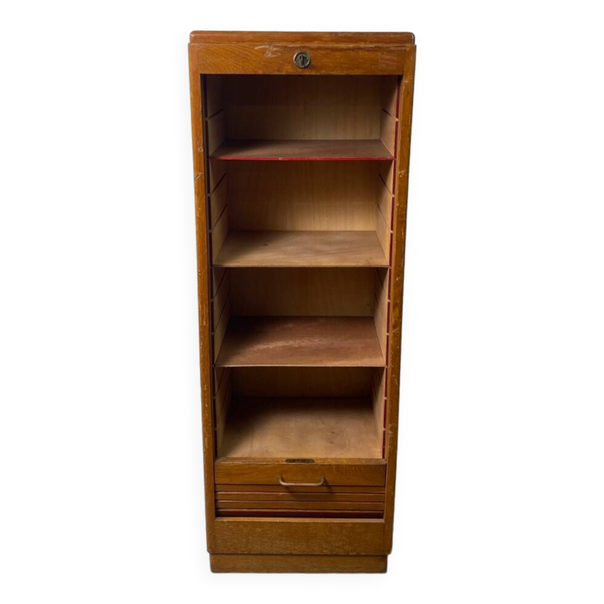 Vintage curtain file cabinet