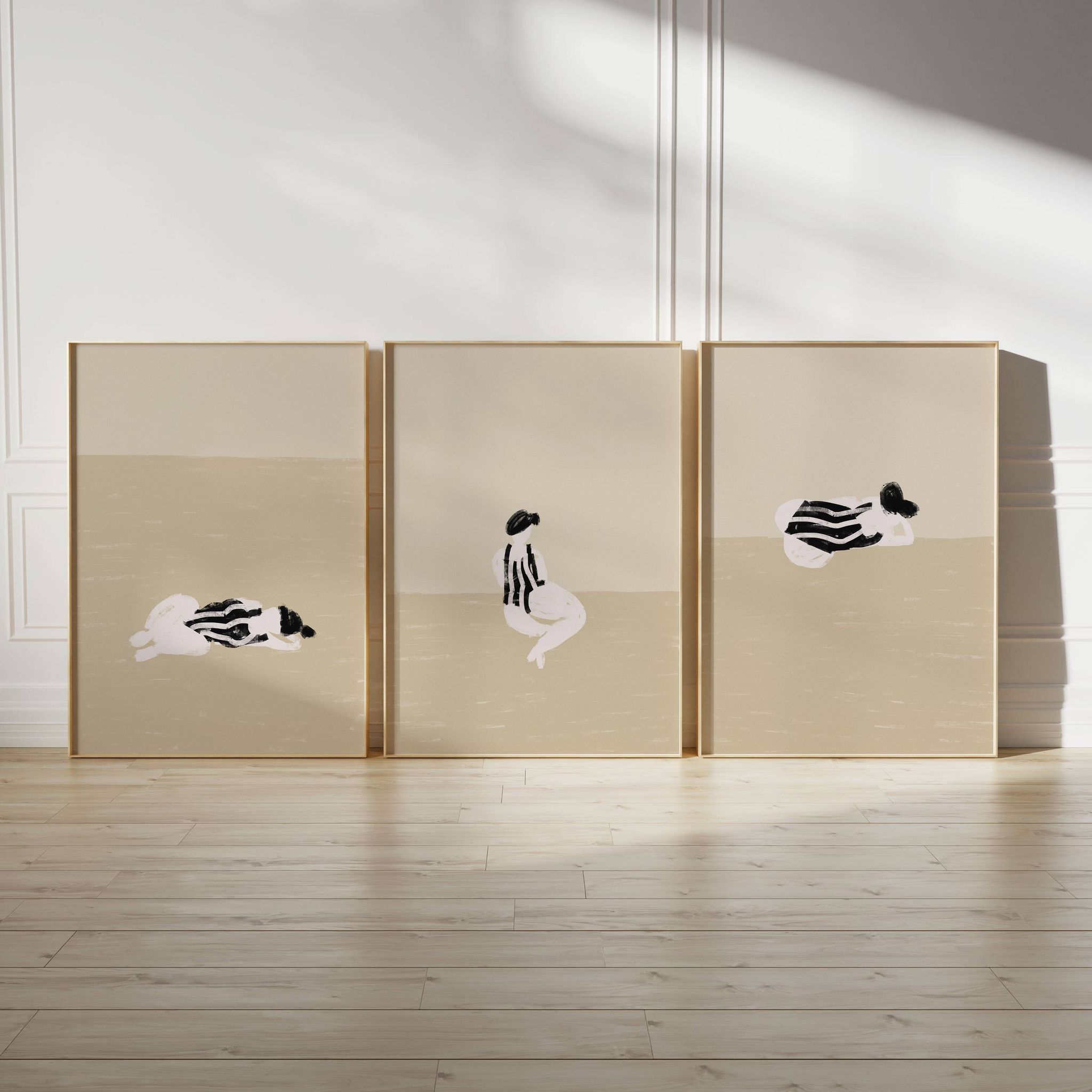 Set of 3 figure giclee prints