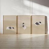 Set of 3 figure giclee prints