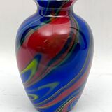 Postmodern multicolored Murano glass vase by Ottavio Missoni. Italy 1980s