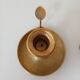 Set of 2 brass cellar rat candlesticks
