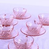 Rosaline pink glass coffee set