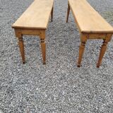 Paire de banc ancien en orme
