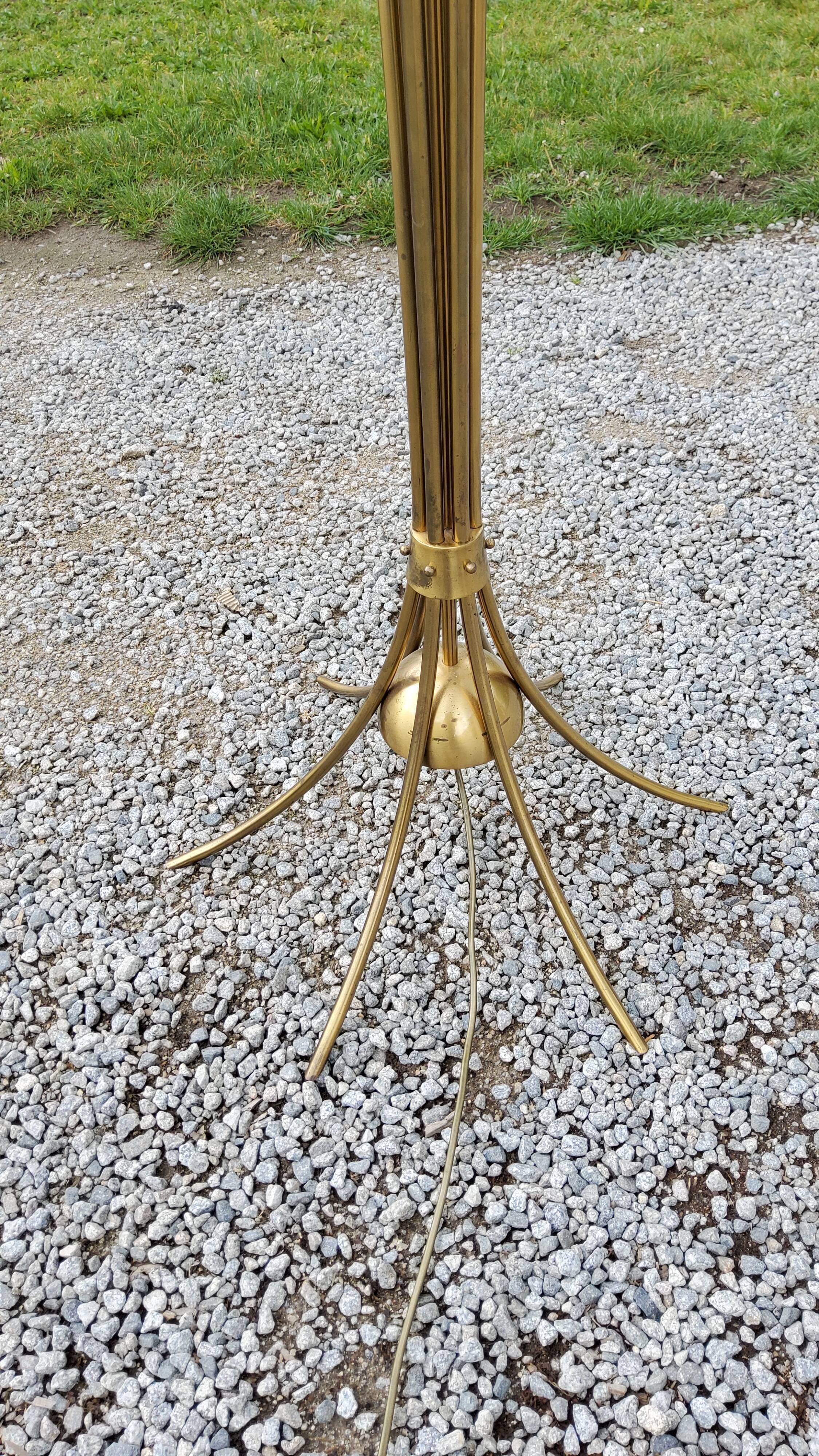 70s brass lamp and 10 tulip glass
