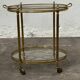 Rolling dessert trolley, brass service cart