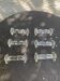 6 transparent glass knife holders, flower shape, antique twists
