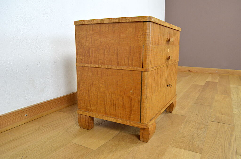 Vintage low furniture in blond wood 1940