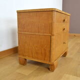 Vintage low furniture in blond wood 1940