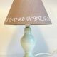 Lampe marbre blanc et lin vintage