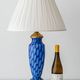 Bohemian Blue Art Glass Table Lamp, Czechoslovakia, circa 1920s