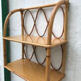 Rattan wall shelf