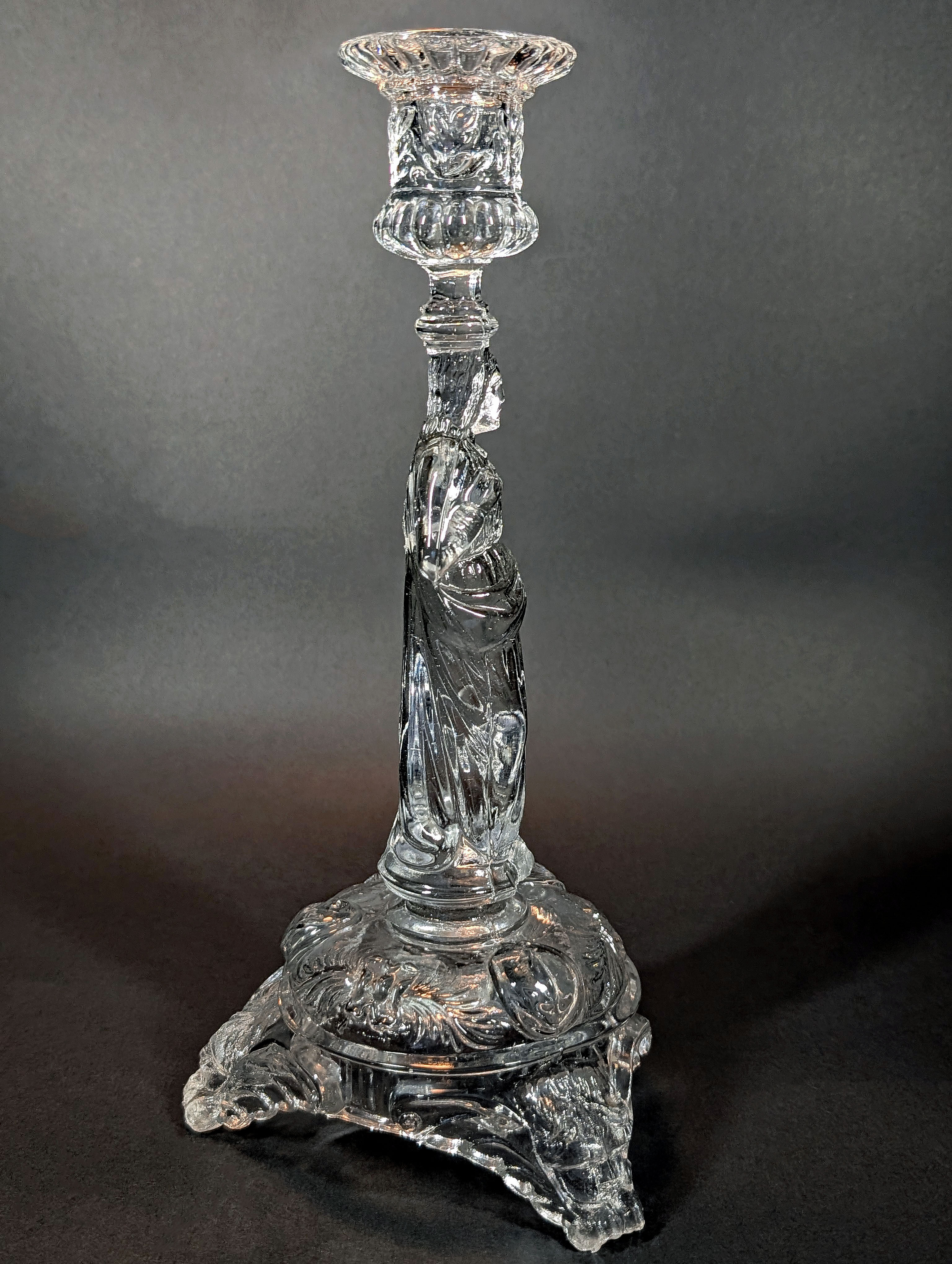 Crystal candlestick Christ "Sacred Heart"