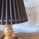 Turned wood table lamp