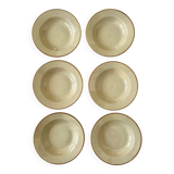Set of 6 vintage soup plates speckled stoneware Tulowice Poland