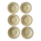 Lot de 6 assiettes creuses vintage  grès moucheté Tulowice Poland