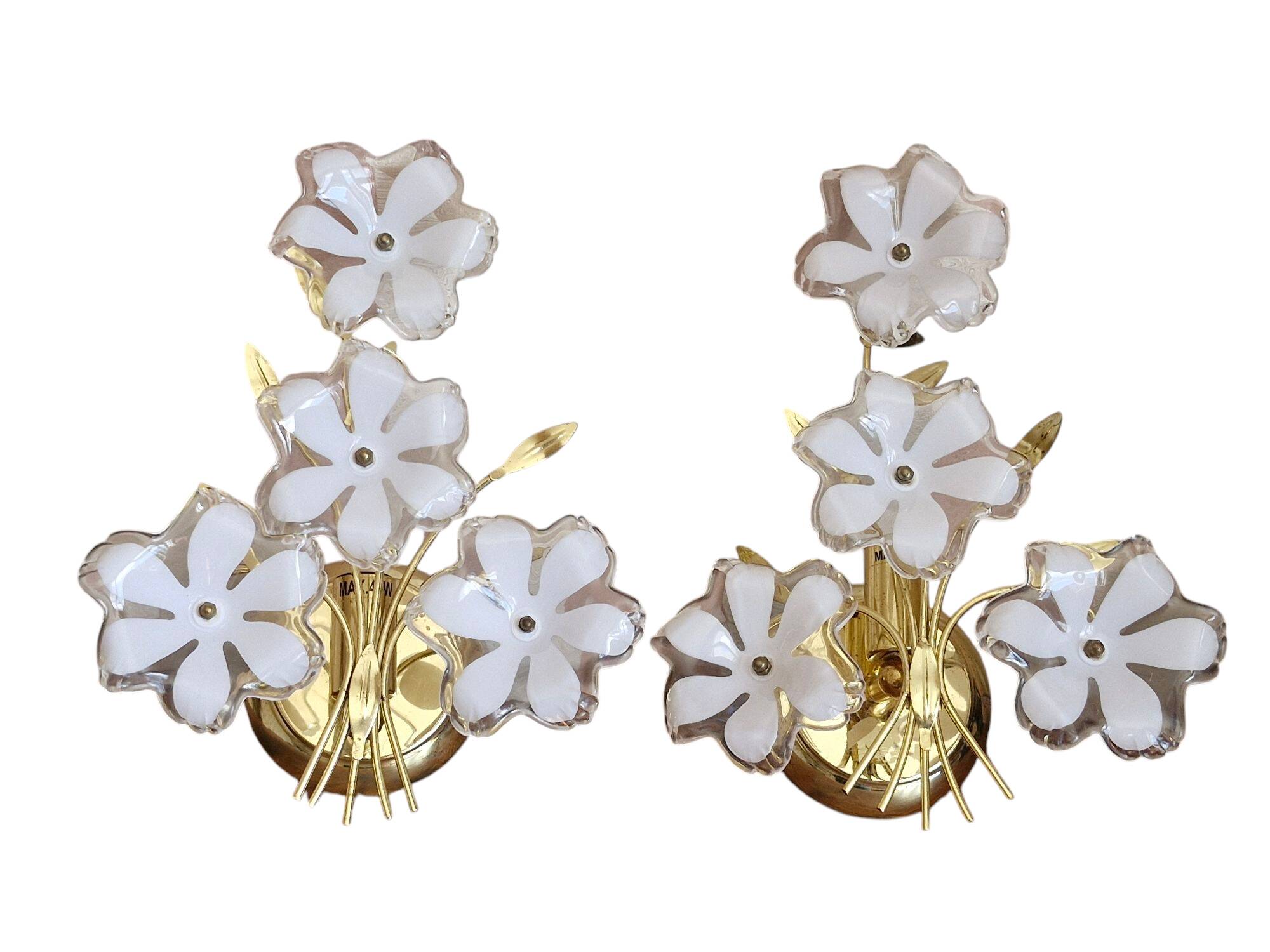 Duo of 80s/90s flower wall lights