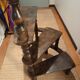 old turned wooden library staircase