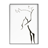 Femme avec un cheval 30x42cm