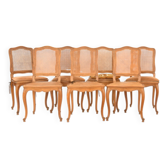 7 Maison Gouffé cane chairs