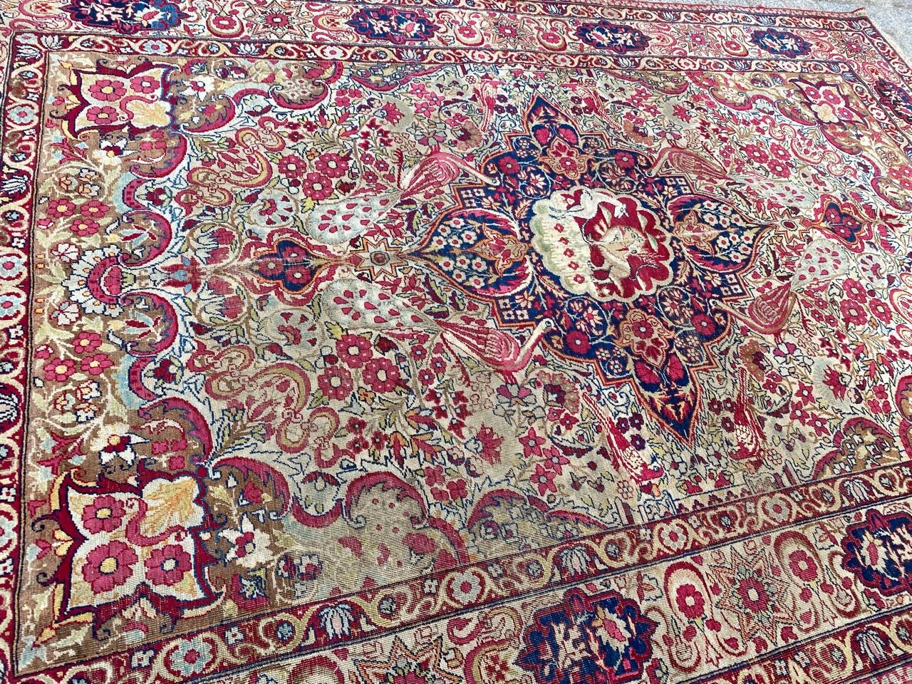 Nice old Persian kirman carpet wash 138x203 cm