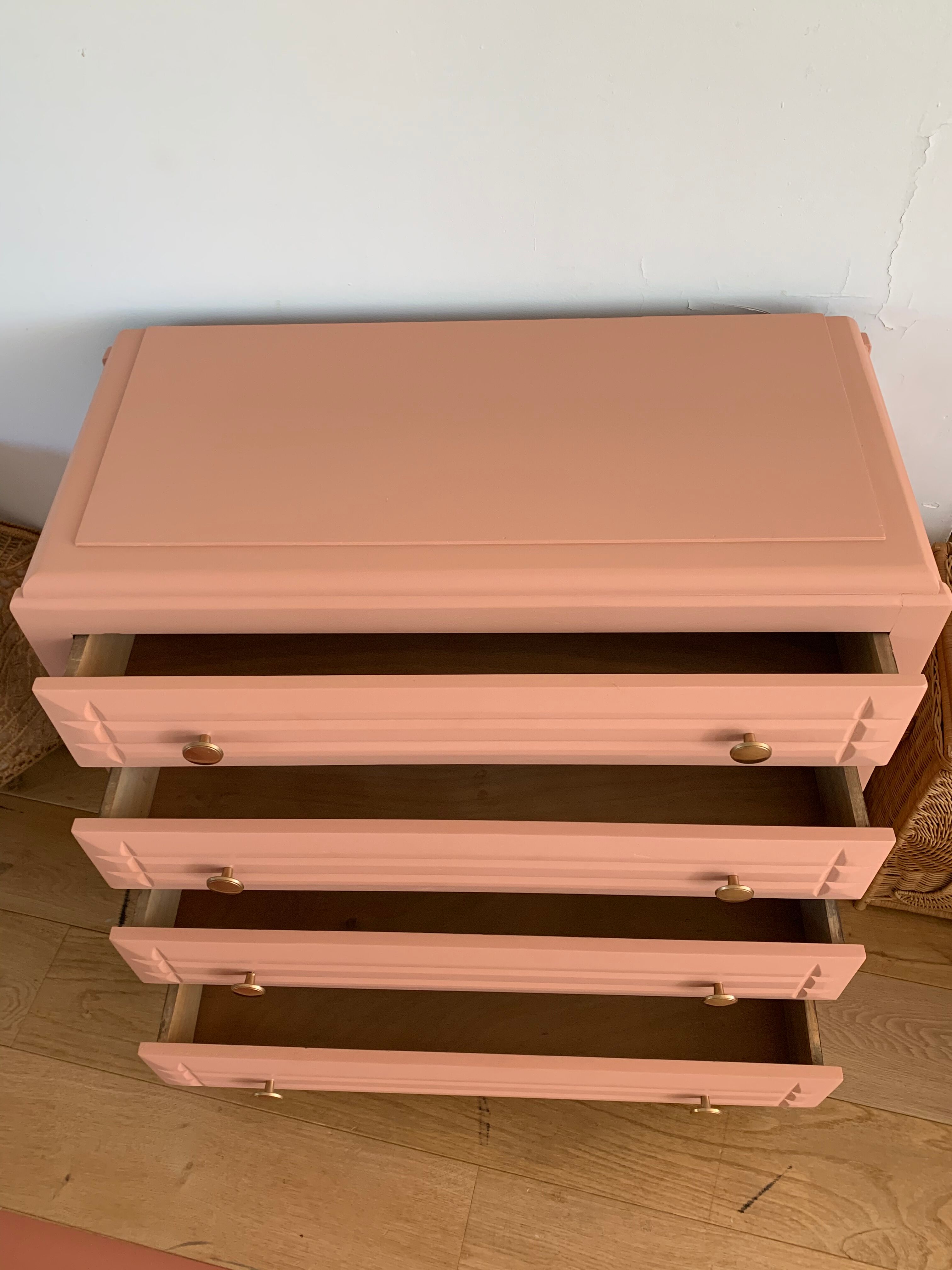 Vintage dresser pink blush