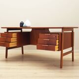 Teak desk, Danish design, 1970s, manufacture: Omann Jun